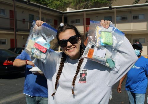 community outreach, donate care packages, help the homeless